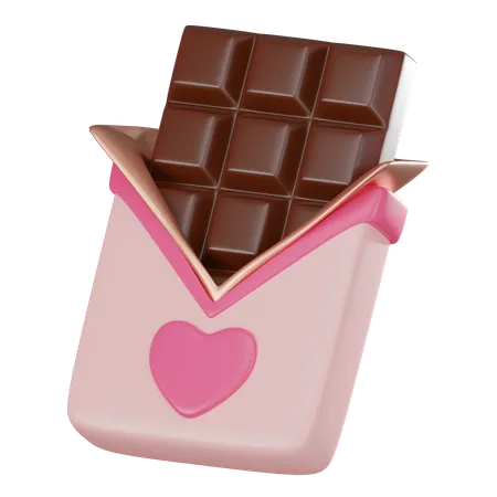 Chocolate Bar Icon Perfect For Valentines Day And Special Occasions Delectable Symbol Of Romance And Celebration 3 D Render Illustration 3D Icon