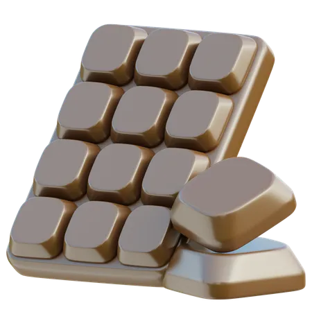 Delicious 3 D Chocolate Bar Icon Design 3D Icon