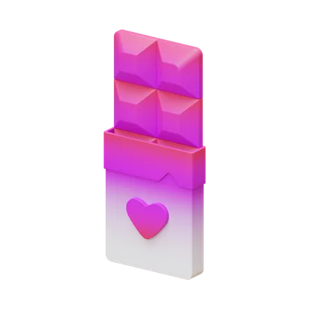 Valentine Chocolate Bar Isometric 3 D Render Element Suitable For Valentines Day Theme 3D Icon