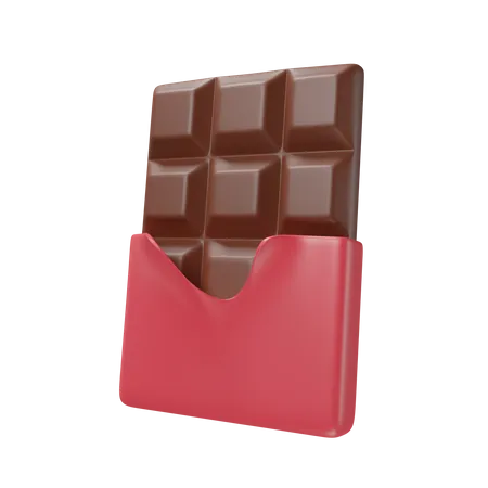 Chocolate Bar Icon 3 D Render Illustration For Valentines Day 3D Icon
