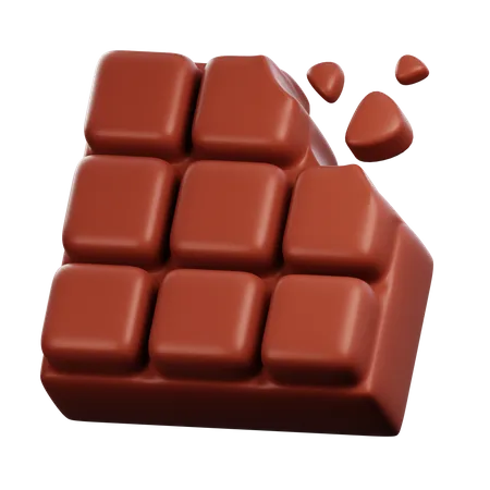 Delicious And Tempting Chocolate Bar Illustrations In Mouth Watering 3 D Designs Indulge In The Rich Flavors And Textures Perfect For Food Blogs Packaging And Sweet Themed Projects 3D Icon