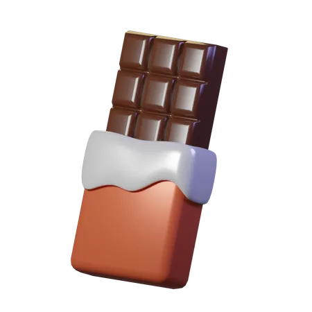 Chocolate Bar With Red Wrapper 3D Icon