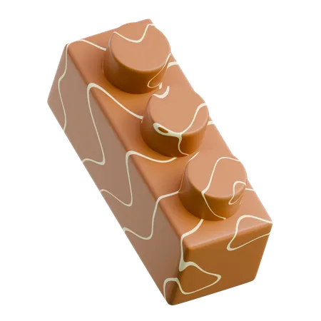 Chocolate Bar With Almonds  3D Icon