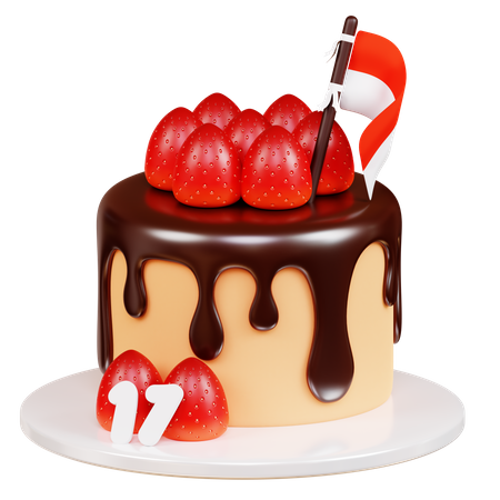 Chocolate Birthday Cake  3D Icon