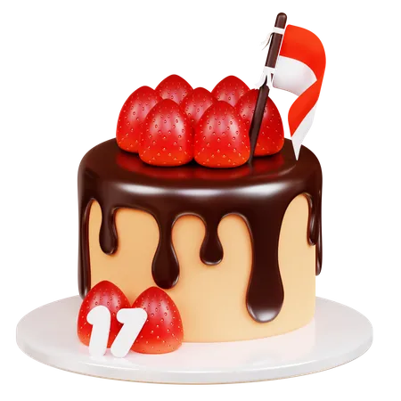 Chocolate Birthday Cake  3D Icon