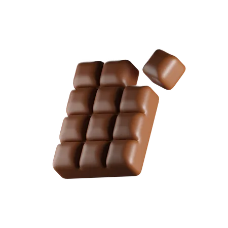 Chocolate Block 3 D Render Isolated Images 3D Icon
