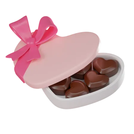 Heart Shaped Box Of Chocolates Icon Perfect For Valentines Day And Special Occasions Delectable Symbol Of Romance And Celebration 3 D Render Illustration 3D Icon
