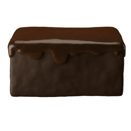 Melting Chocolate Brownie Western Dessert 3 D Icon Illustration 3D Icon