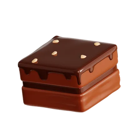 3 D Chocolate Brownies 3D Icon