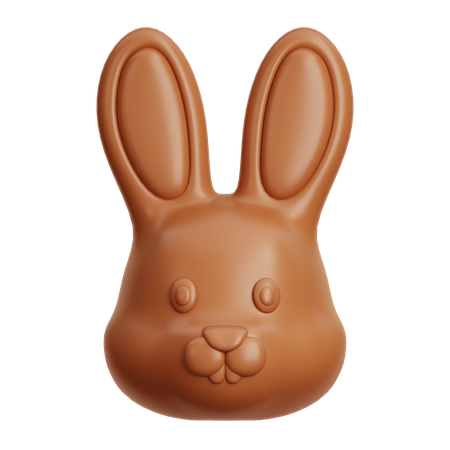 초콜릿 토끼 머리  3D Icon