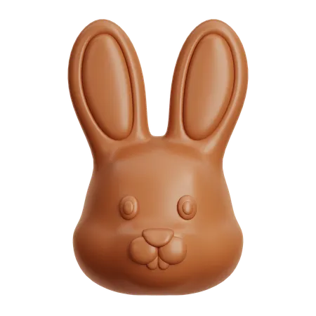 초콜릿 토끼 머리  3D Icon