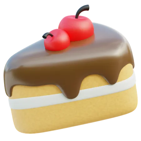 Delicious 3 D Chocolate Cake Icon Design 3D Icon