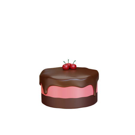 Chocolate Cake 3D Illustration
