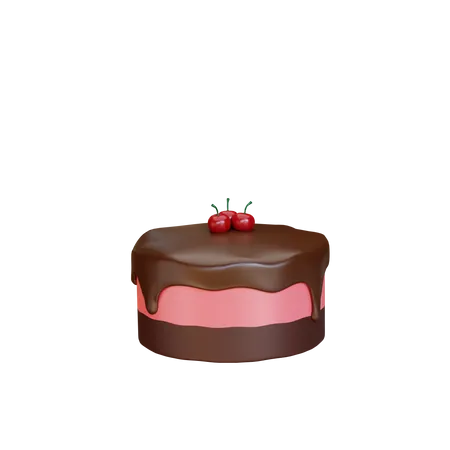 Chocolate Cake 3D Illustration