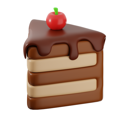 Chocolate Cake Piece  3D Icon