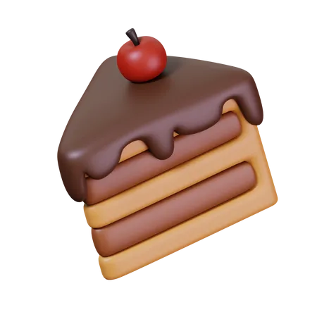 Chocolate Cake Piece  3D Icon