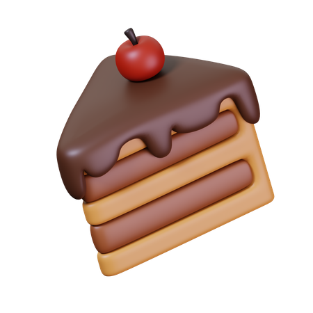 Chocolate Cake Piece  3D Icon