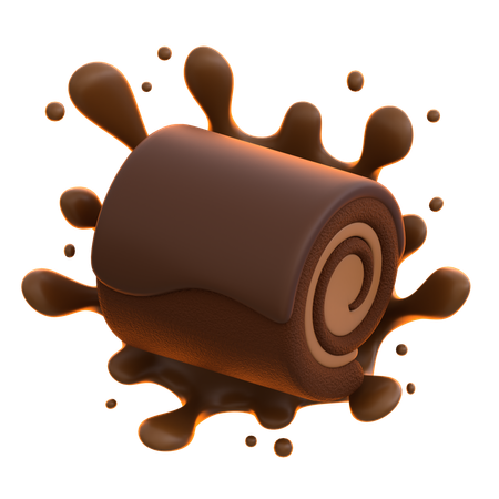 Chocolate Cake Roll  3D Icon