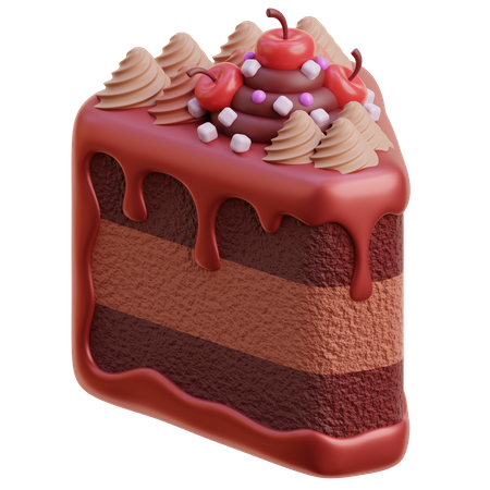 Chocolate Cake Slice  3D Icon