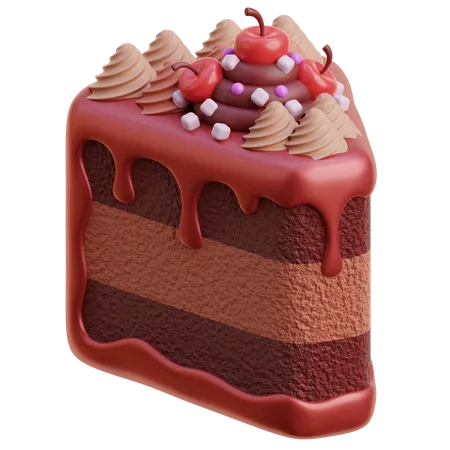 Chocolate Cake Slice  3D Icon