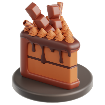 Chocolate Cake Slice  3D Icon
