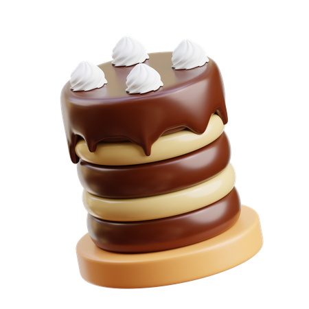 チョコレートケーキ  3D Icon