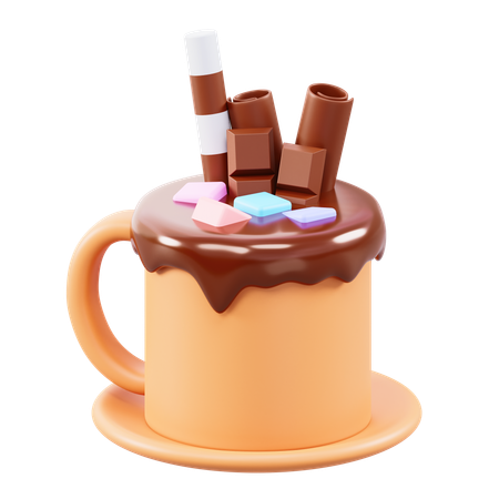 Chocolate caliente  3D Icon