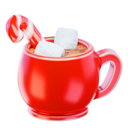 Chocolate caliente con malvaviscos  3D Icon