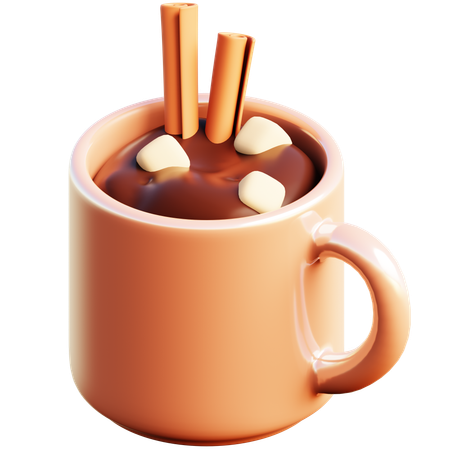 Chocolate caliente en taza  3D Icon