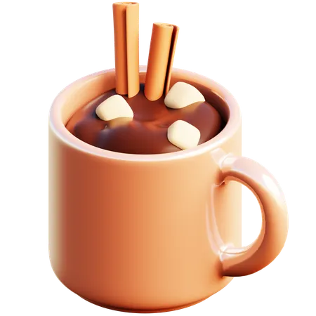 Chocolate caliente en taza  3D Icon