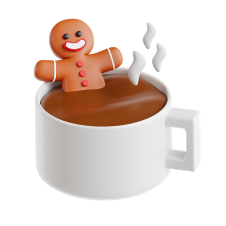 Chocolate caliente y pan de jengibre  3D Icon