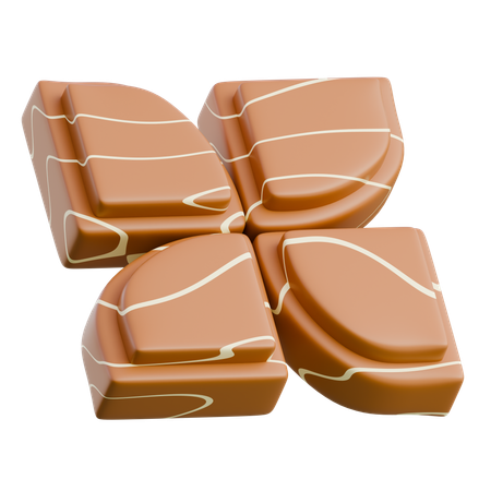 Chocolate Caramel Candy Pieces  3D Icon