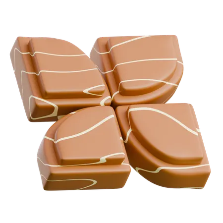 Chocolate Caramel Candy Pieces  3D Icon