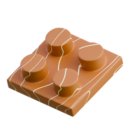 Chocolate Caramel Square  3D Icon