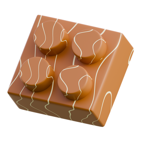 Chocolate Caramel Square Dessert  3D Icon