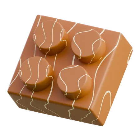 Chocolate Caramel Square Dessert  3D Icon