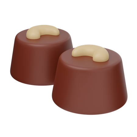 Chocolate Cashew  3D Icon