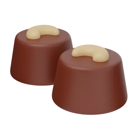 Chocolate Cashew  3D Icon