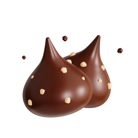 3 D Chocolate Kiss 3D Icon