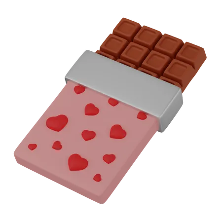 Chocolate com corações  3D Icon