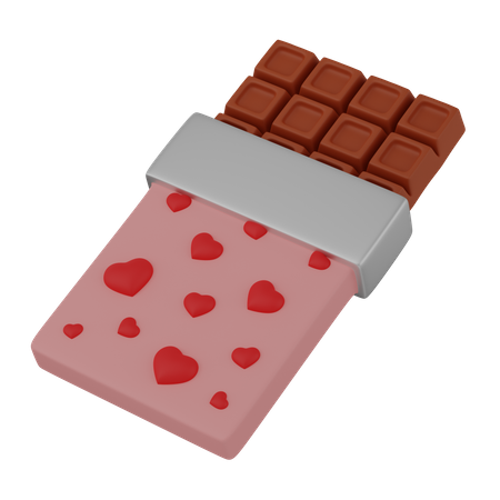 Chocolate con corazones  3D Icon
