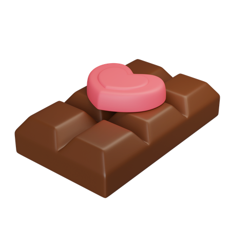 Chocolate con forma de corazón chocolate  3D Icon