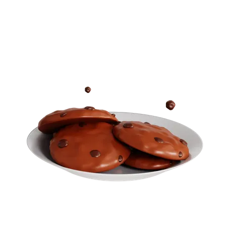 3 D Choco Cookies 3D Icon
