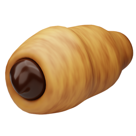 초콜릿 코넷 빵  3D Icon