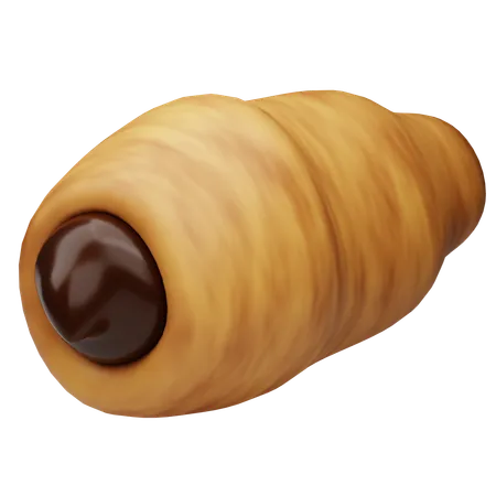 チョコレートコルネットパン  3D Icon