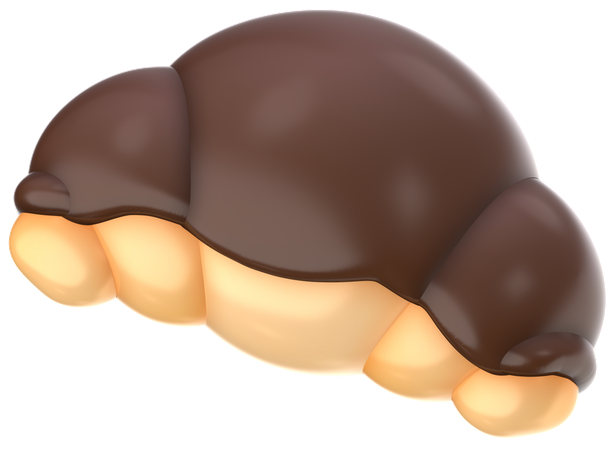 Chocolate croissant  3D Icon