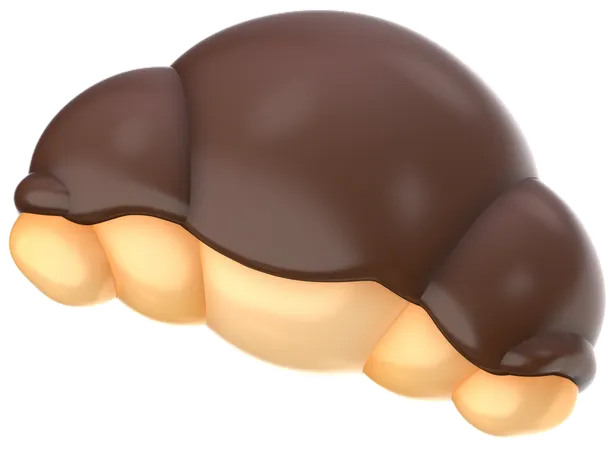 Chocolate croissant  3D Icon