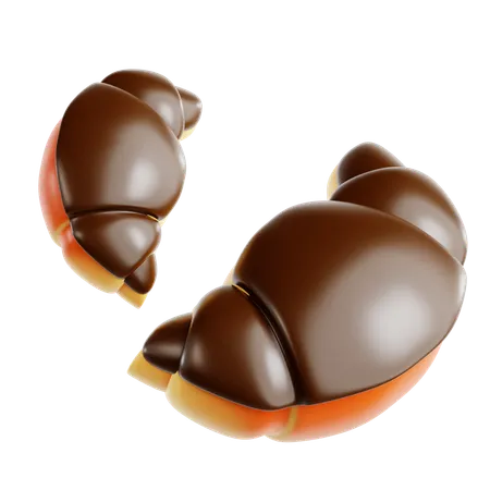 Chocolate Croissant  3D Icon