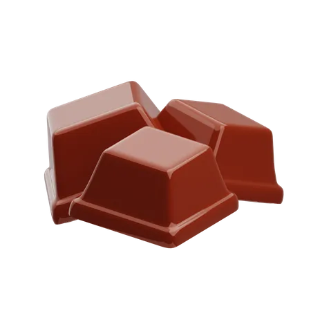 Chocolate Cube 3D Illustration