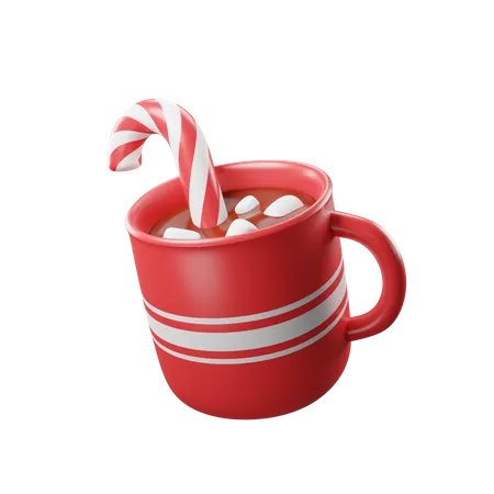 Chocolate Cup For Christmas Illustration 3 D Icon 3D Icon